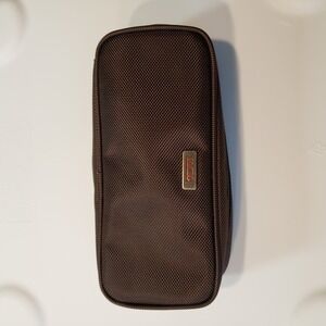 Tumi Avianca Brown Ballistic Nylon Zippered Travel Amenity Pouch Case